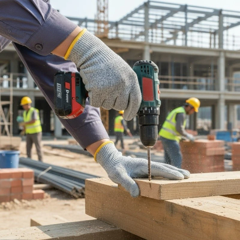 HPPE cut resistant gloves with leather palm reinforcement HPPE cut resistant gloves with leather palm reinforcement